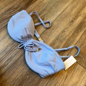 Heidi Klein pom pom blue swimsuit size Large